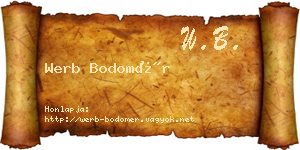 Werb Bodomér névjegykártya